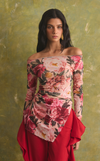 KORA TOP -  RED FLORAL