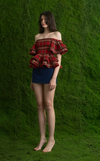 ROMA TOP - RED TARTAN