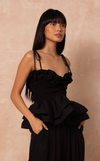 NAMIBIA TOP - BLACK TWILL
