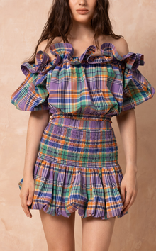  VANUATU SKIRT - PURPLE PLAID