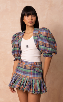  BILBAO BOLERO - PACIFIC PLAID