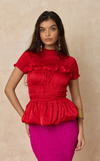 MATERA TOP - RED SATIN (PRE ORDER)