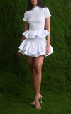VIDA SKIRT - WHITE COTTON STRIPES