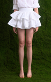 AYDA SKIRT - WHITE COTTON STRIPES