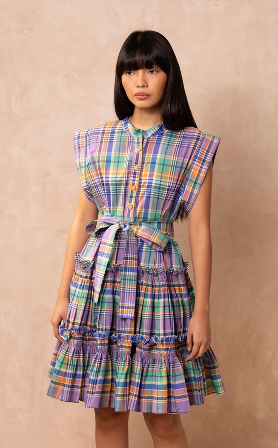 AKITA DRESS - PURPLE PLAID (PRE ORDER)