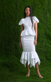 SYDNEY TOP - WHITE COTTON STRIPES