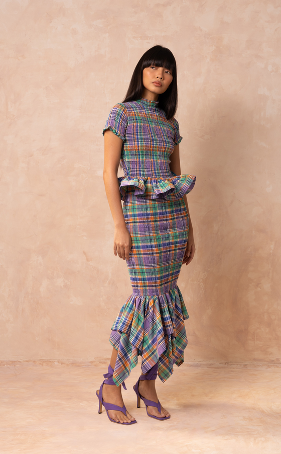 APULIA TOP - PURPLE PLAID