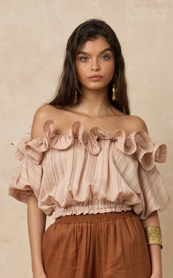 VIERA TOP - BLUSH STRIPES