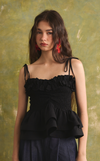 NAMIBIA TOP - BLACK LINEN