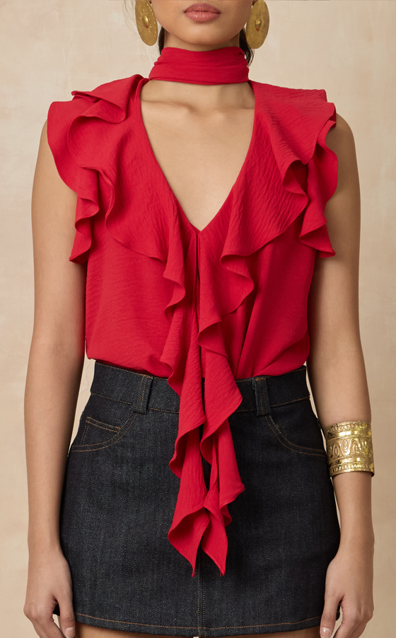 ALHAMBRA TOP - SCARLET