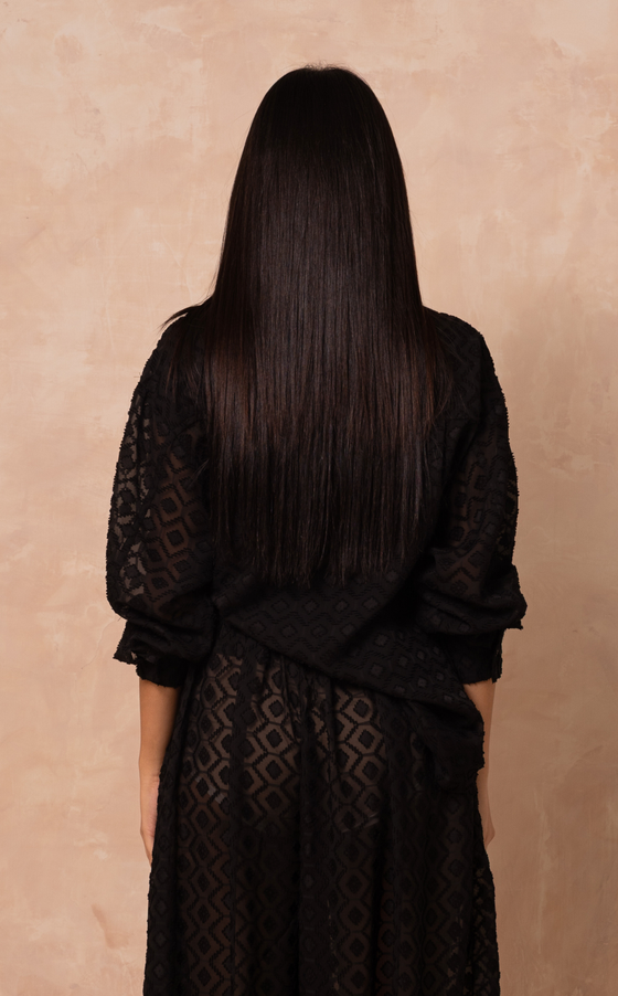 JAIPUR TOP - BLACK HONEYCOMB
