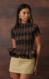 APULIA TOP - BROWN TARTAN