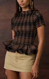 APULIA TOP - BROWN TARTAN