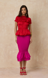 VENEZIA MIDI SKIRT -  BOUGAINVILLEA