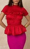MATERA TOP - RED SATIN (PRE ORDER)