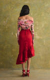 FREYJA TOP -  RED FLORAL (PRE ORDER)