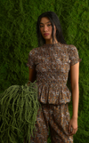 MATERA TOP - GREEN & BROWN PAISLEY