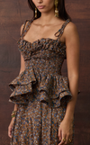 NAMIBIA TOP - BROWN FLORAL