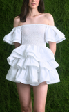 ROMA TOP - WHITE COTTON STRIPES