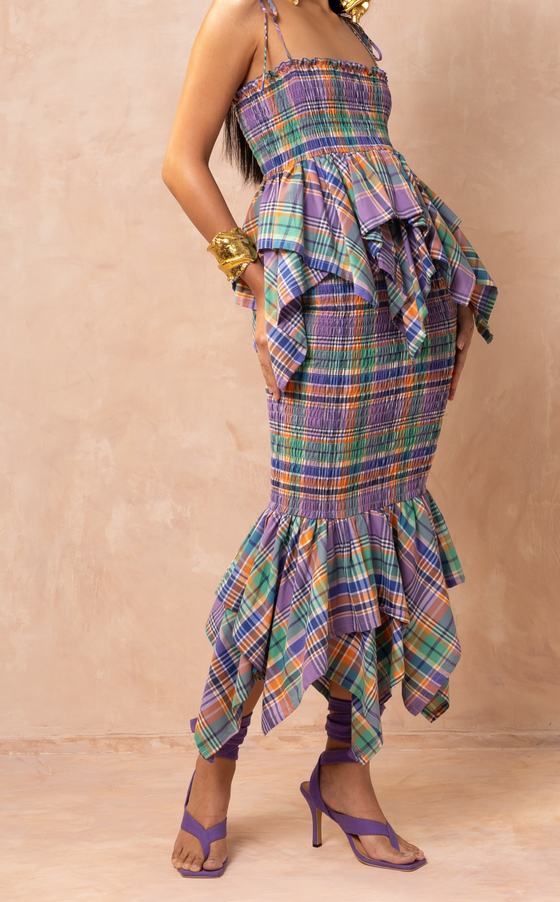 TUVALU SKIRT -  PURPLE PLAID