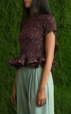 APULIA TOP - VERMILION GREEN LOTUS