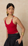 BHUTAN TANK TOP - SCARLET
