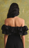 IBIZA TOP - BLACK CHARMEUSE