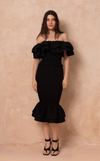 VENEZIA MIDI SKIRT -  BLACK