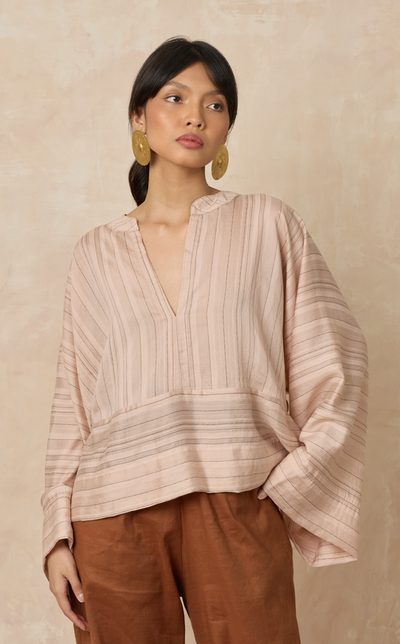 PORTOFINO TOP - BLUSH STRIPES