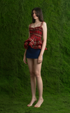 NAMIBIA TOP - RED TARTAN