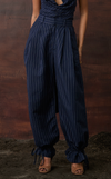 SULU PANTS - NAVY PINSTRIPES