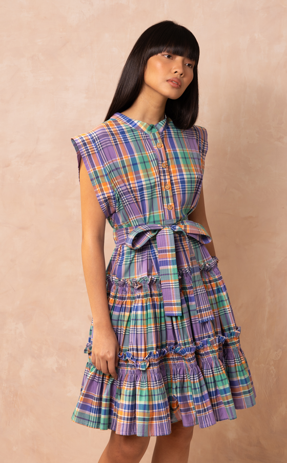 AKITA DRESS - PURPLE PLAID (PRE ORDER)