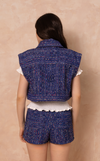 KARI VEST - BLUE TWEED