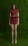 APULIA TOP - RED AZTEC