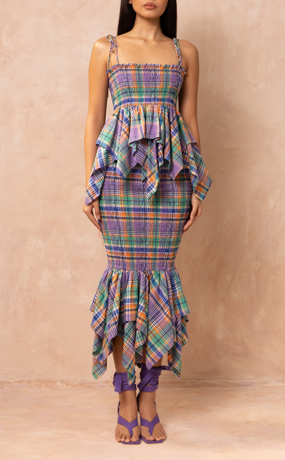 TUVALU SKIRT -  PURPLE PLAID