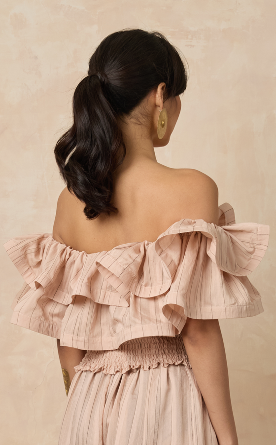 ISADORA TOP - BLUSH STRIPES