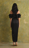 FLORA SKIRT - BLACK CHARMEUSE