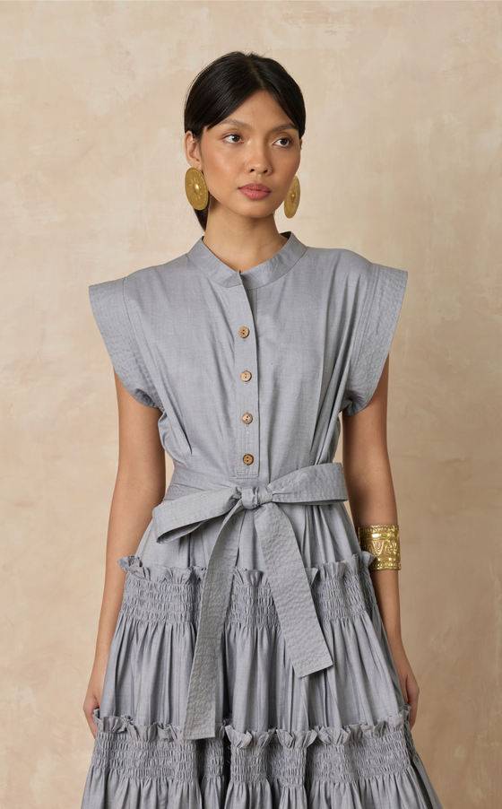 AKITA LONG DRESS - GRAY