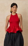 BIRA TOP - RED SATIN