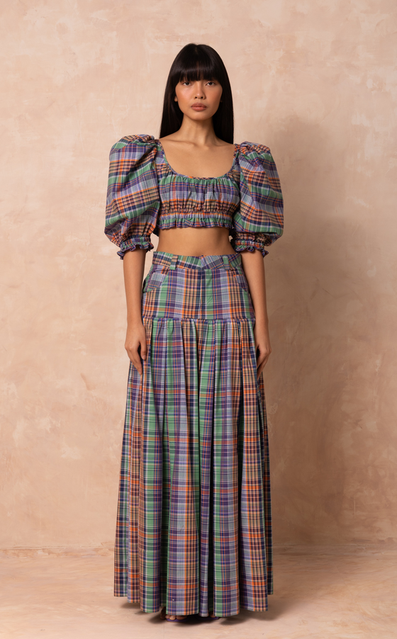 MALAGA SKIRT - PACIFIC PLAID (PRE ORDER)