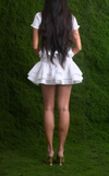 VIDA SKIRT - WHITE COTTON STRIPES
