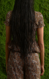 MATERA TOP - GREEN & BROWN PAISLEY