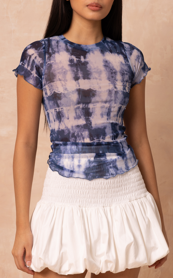 ARA TOP - BLUE TIE DYE