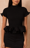 APULIA TOP - BLACK TWILL