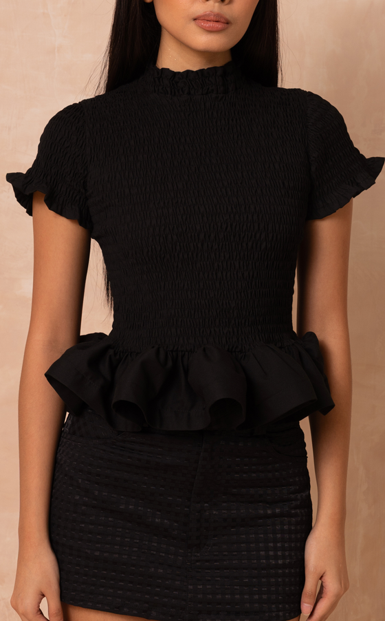 APULIA TOP - BLACK TWILL