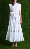 AKITA LONG DRESS - WHITE COTTON STRIPES