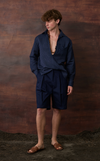 NEPAL SHIRT - NAVY PINSTRIPES
