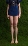 CITA SKORT - BLUE TEXTURED STRIPES