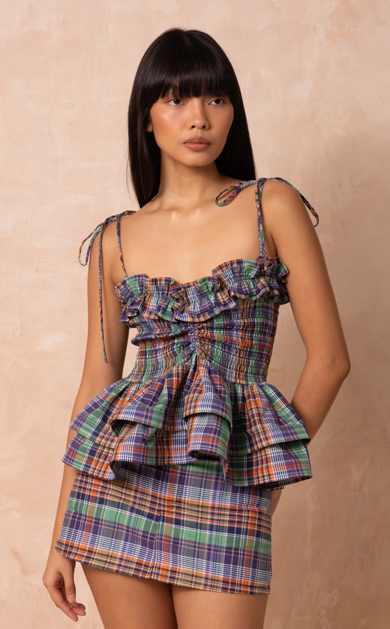 NAMIBIA TOP - PACIFIC PLAID