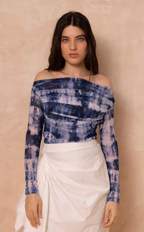 FREYJA TOP -  BLUE TIE DYE (PRE ORDER)